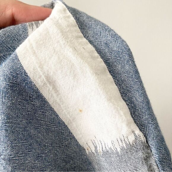 Current Elliott Emma Shirt Womens Blue White Plaid Short Sleeve Linen 2 S - Picture 7 of 7